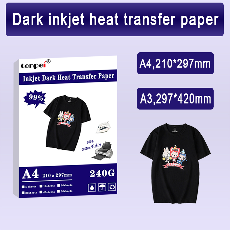 A3 A4 Iron On T Shirt Heat Tra - White Toner Transfer Paper avaliação e preço