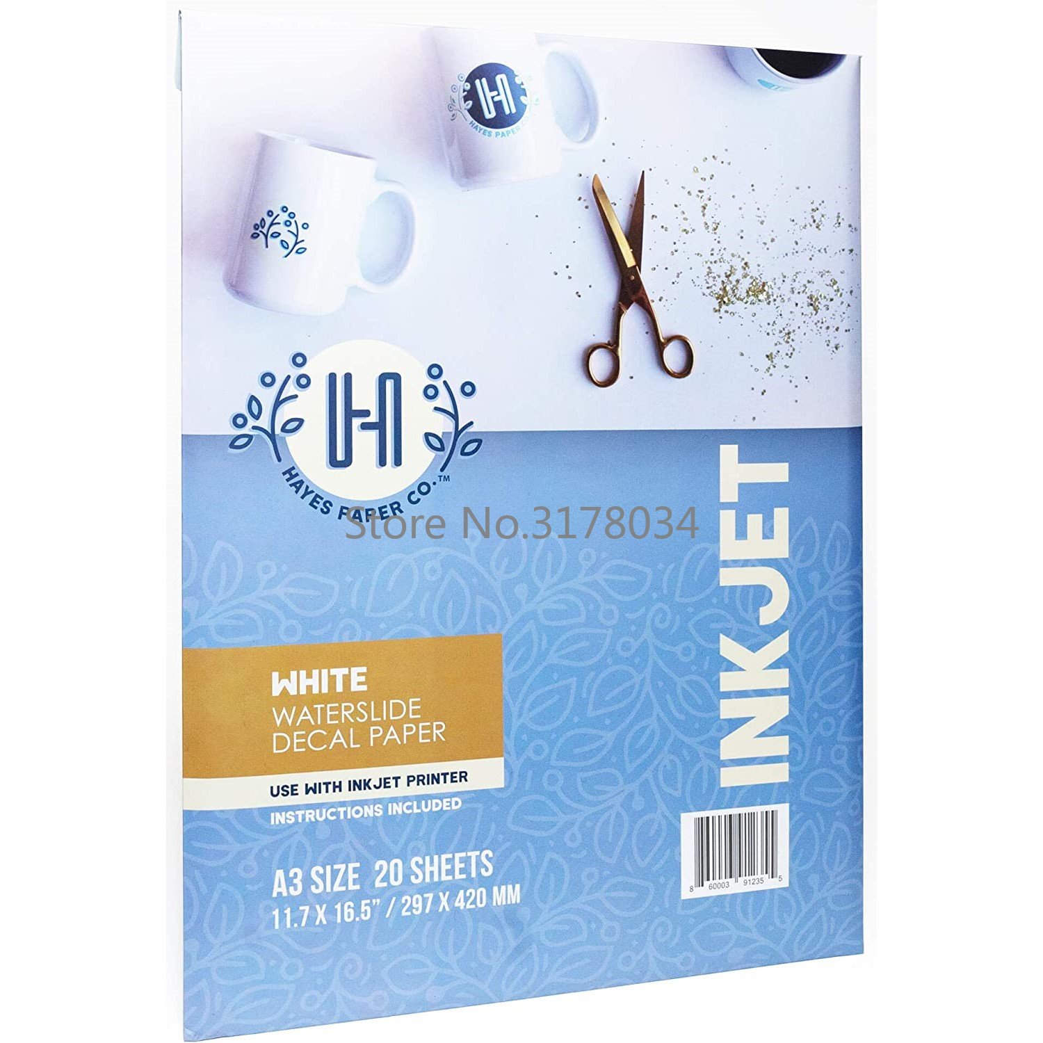 A3 Water Slide Decal Paper WHI - White Toner Transfer Paper avaliação e preço